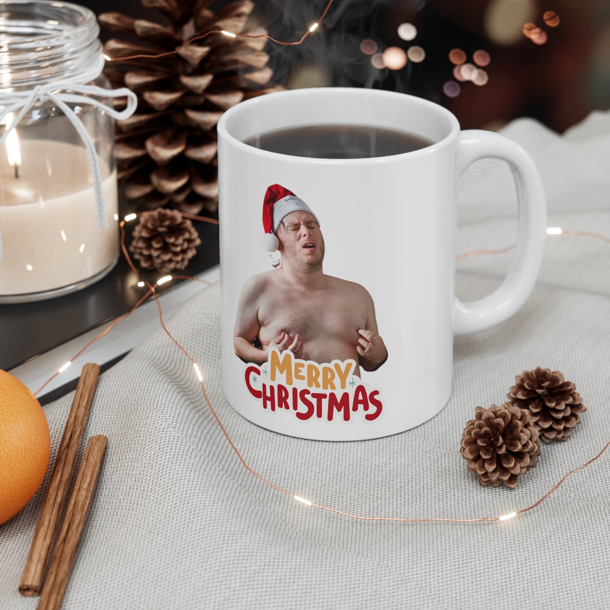 Merry Christmas Coffee Cup Funny Meme Leggings